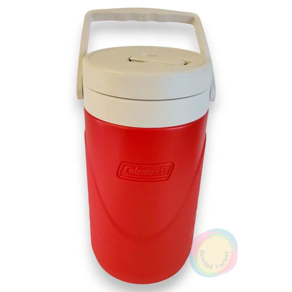 Vintage Coleman 1/2 Gallon Water Jug Cooler Red Model 6009 USA Made Flip Top